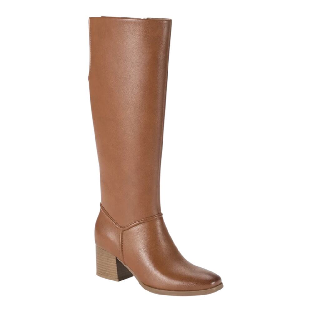 Baretraps Women's Thalia Knee High Square Toe Mid Heel Boots Walnut Size 8 1/2
